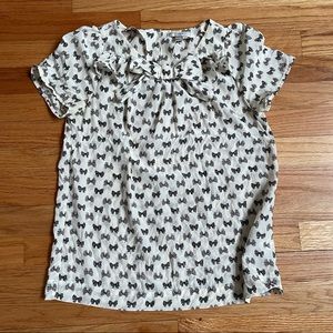 Jcrew silk bow blouse